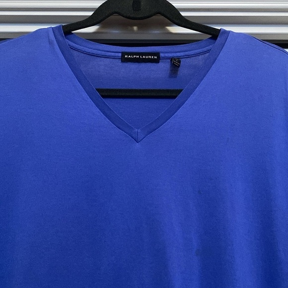 Ralph Lauren Sport T-Shirt Womens XL Periwinkle V neck 100% Cotton Quiet Luxury - Picture 3 of 8